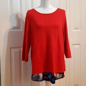 The Limited Red & Blue Floral Layered Look Blouse